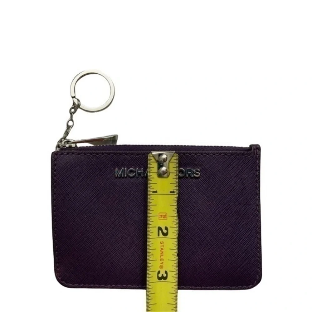 Michael Kors purple/silver ID card key ring wallet